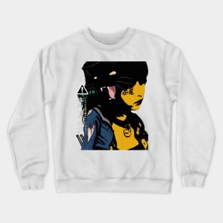 Black Cat Japanese Cyberpunk Crewneck Sweatshirt